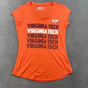 Virginia Tech Russell Women S Orange Graphic Scoop Neck T Shirt